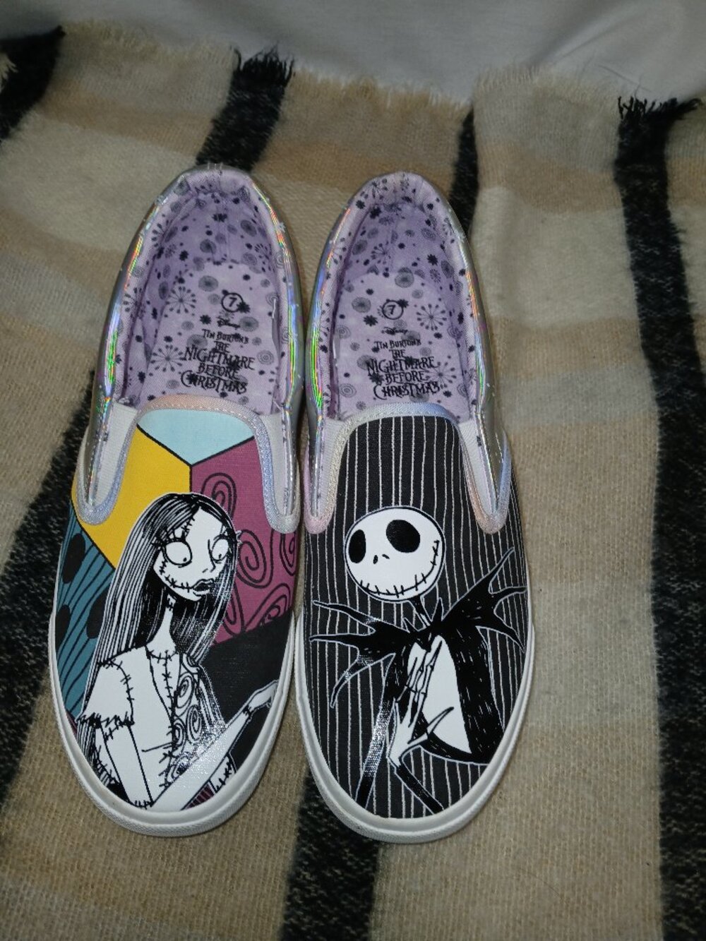 Disney Tim Burton NBX Slip‑On Shoes – Jack & Sally Art – Women’s 7
